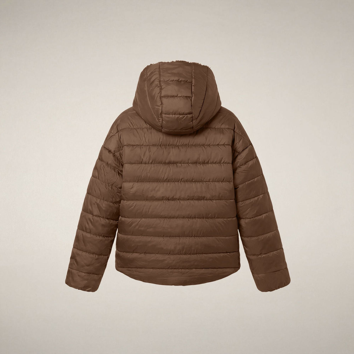 Girls' Reversible Faux Fur Coat Akiko in Noisette Brown