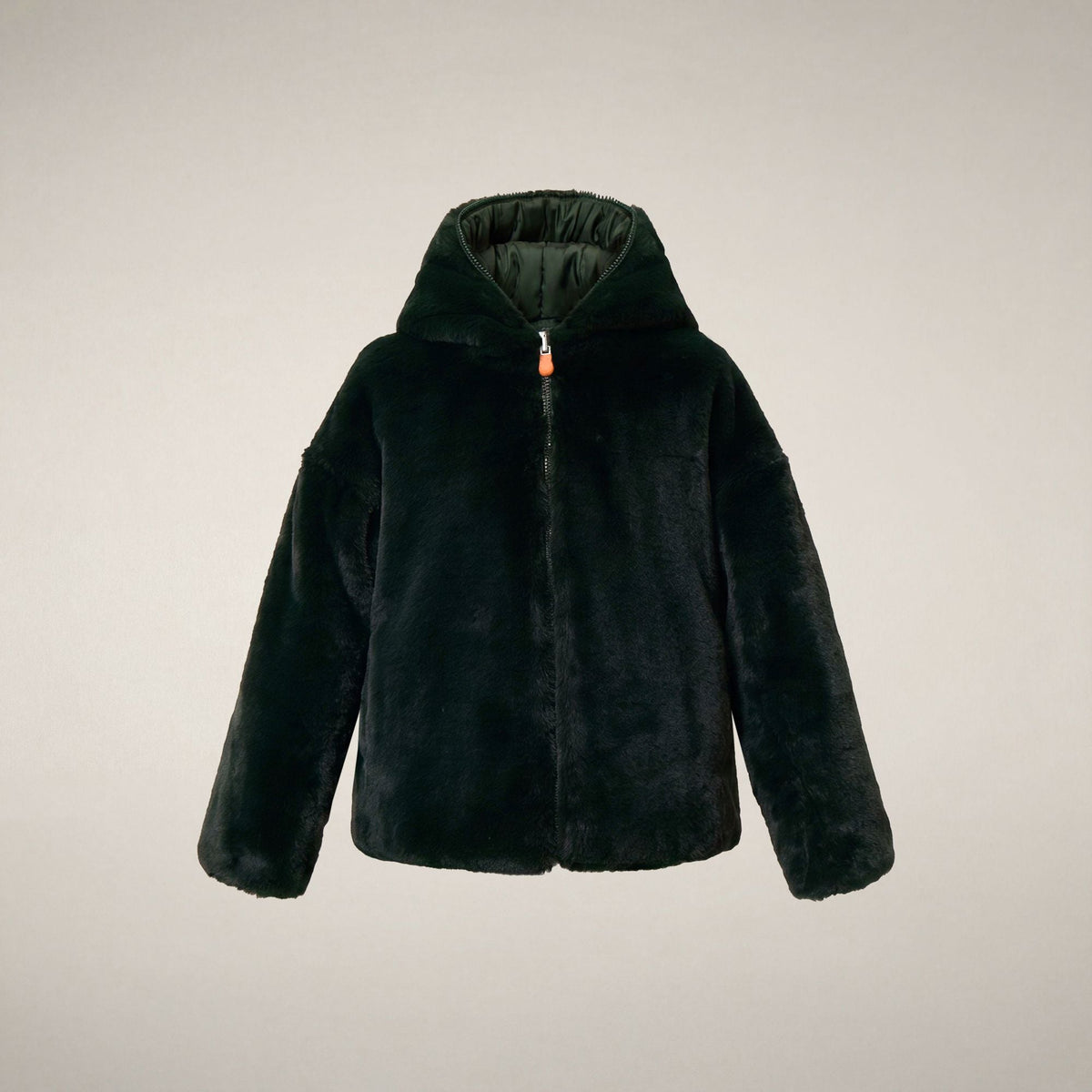 Girls' Reversible Faux Fur Coat Akiko in Nori Green