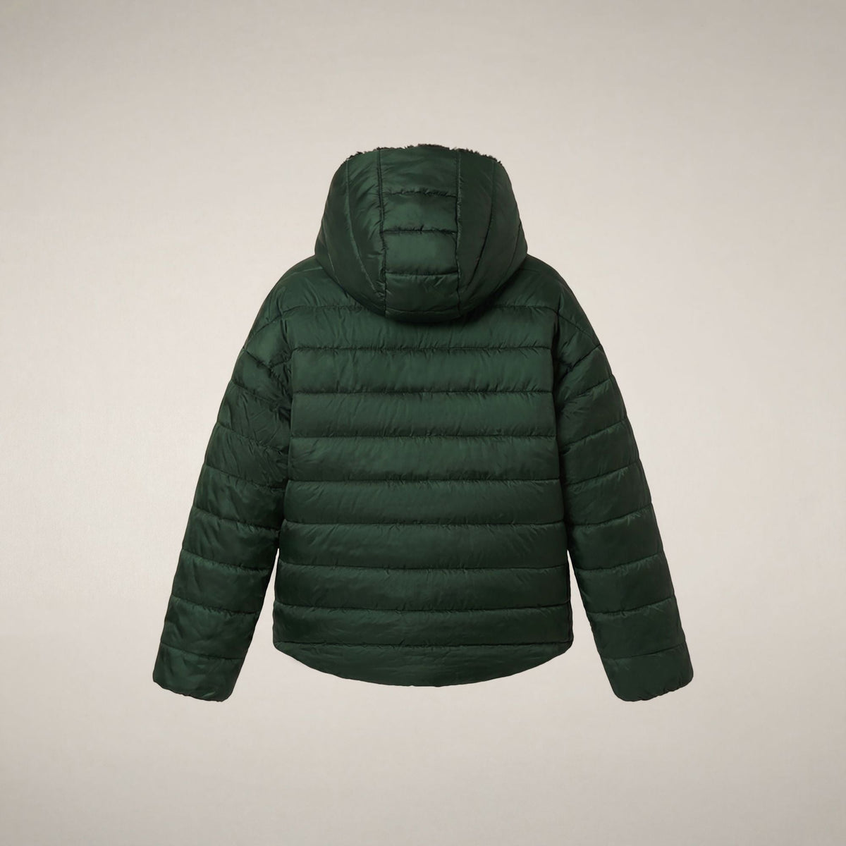 Girls' Reversible Faux Fur Coat Akiko in Nori Green