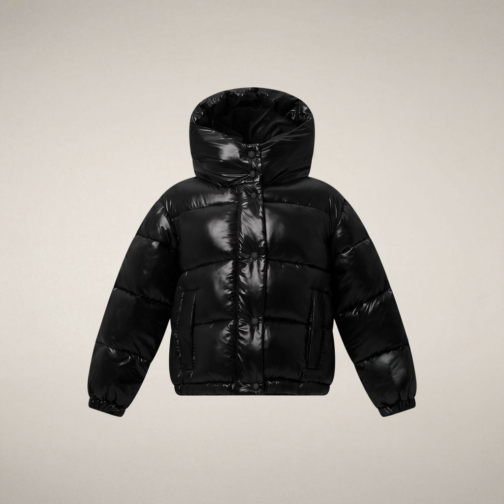 Girls' Cropped Puffer Jacket Uma in Black