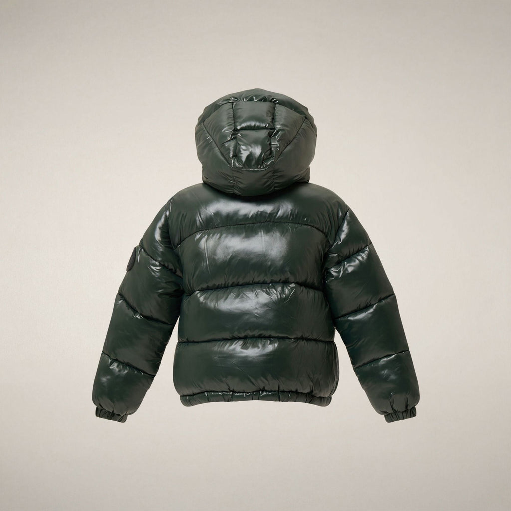 Girls' Cropped Puffer Jacket Uma in Nori Green