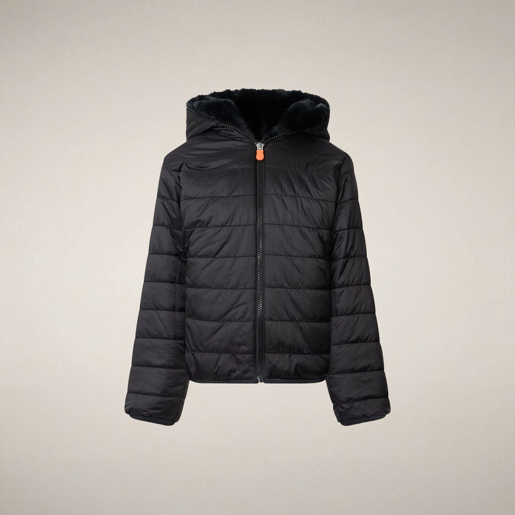 Girls' Reversible Faux Fur Jacket Chloe in Black
