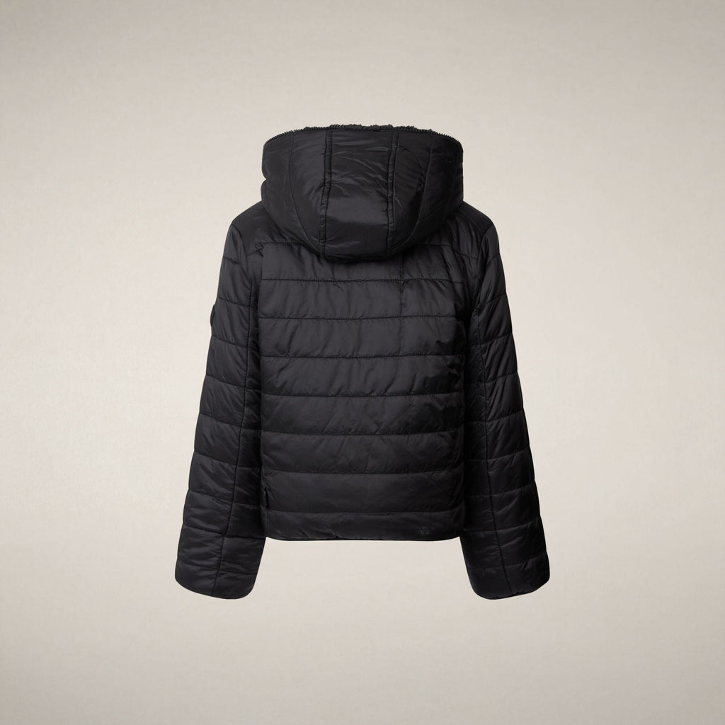 Girls' Reversible Faux Fur Jacket Chloe in Black