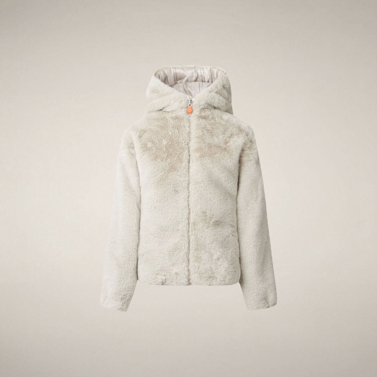 Girls' Reversible Faux Fur Jacket Chloe in Rainy Beige