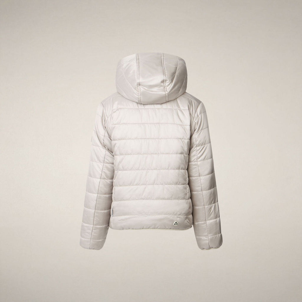 Girls' Reversible Faux Fur Jacket Chloe in Rainy Beige