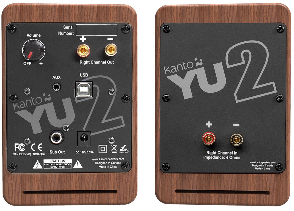 Kanto YU2 Powered Walnut Desktop Speakers (Pair) - YU2WALNUT - image 4