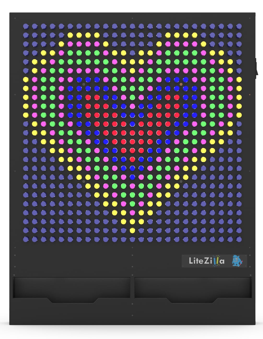 LiteZilla 4' Wide x 5' Tall Black Interactive Art Wall - LZ-BLK-4X5 - image 1