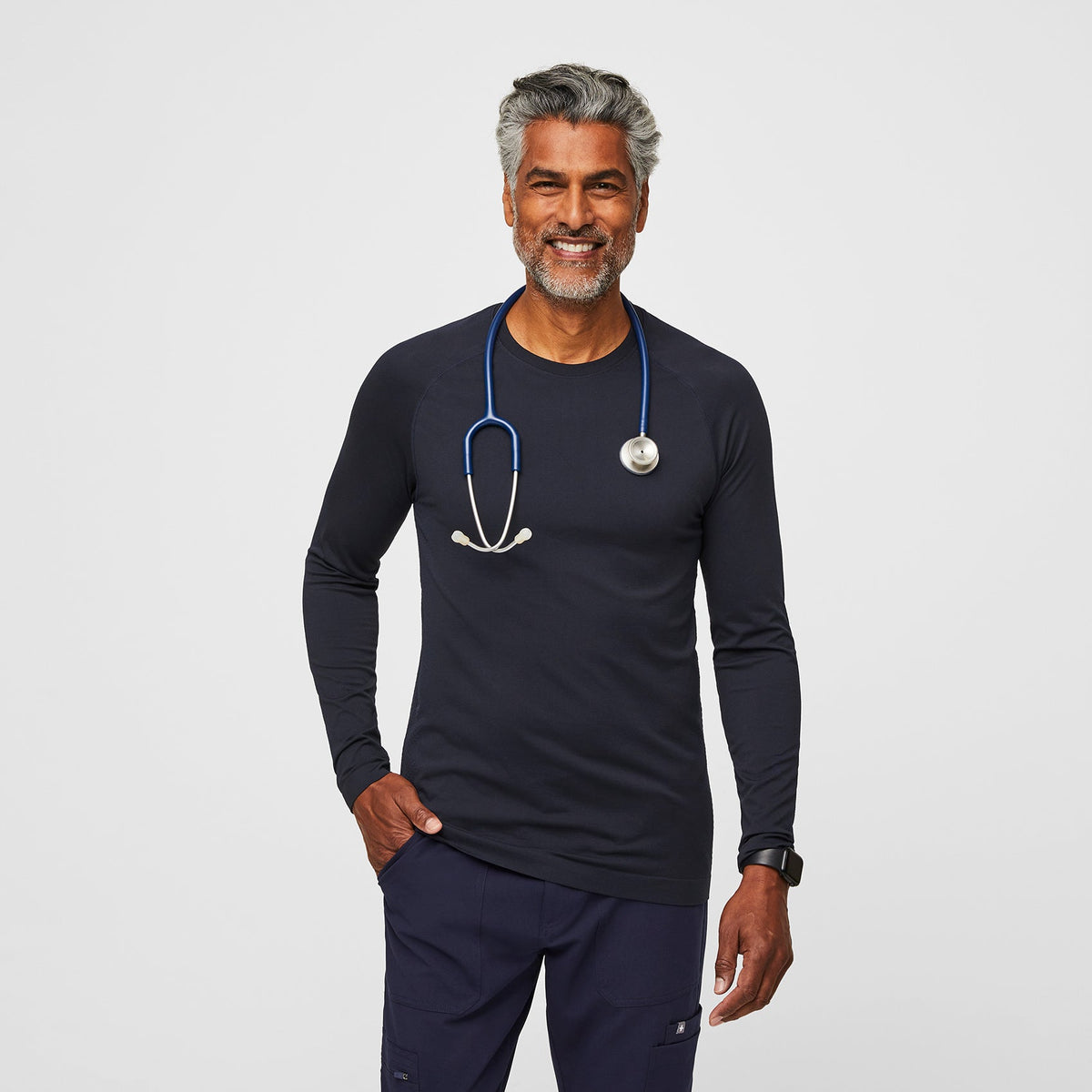 Makato Seamless Long-Sleeve Underscrub - Navy