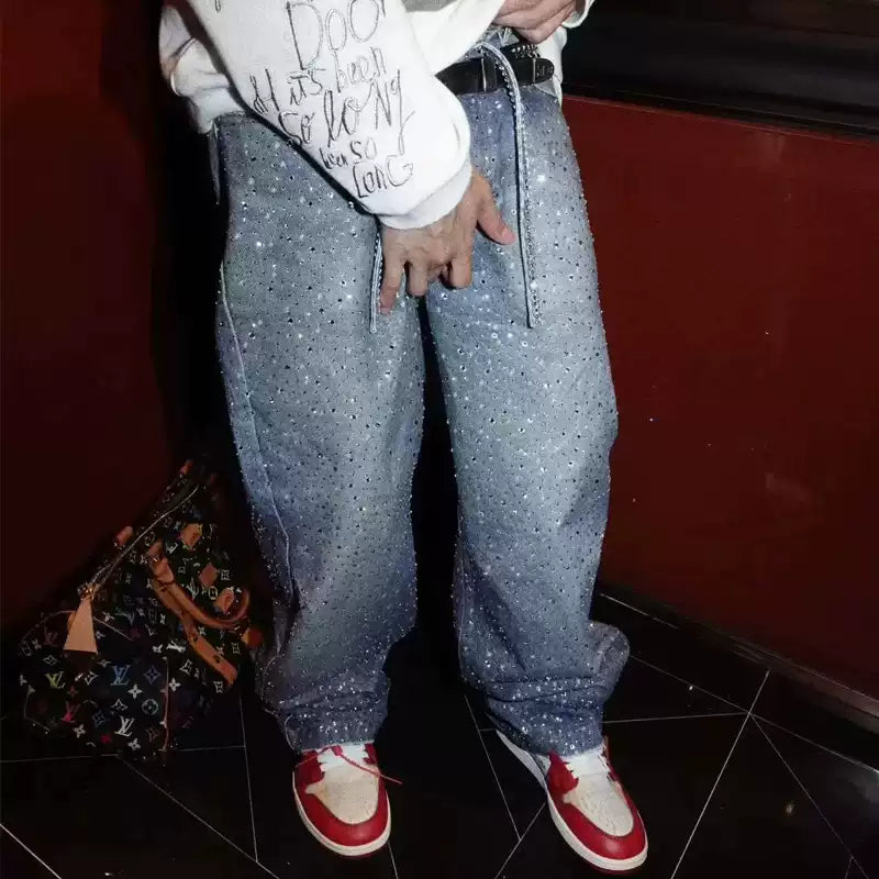 VYBES Rhinestone Baggy Pants