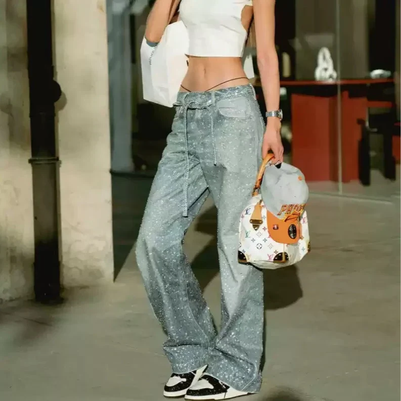 VYBES Rhinestone Baggy Pants
