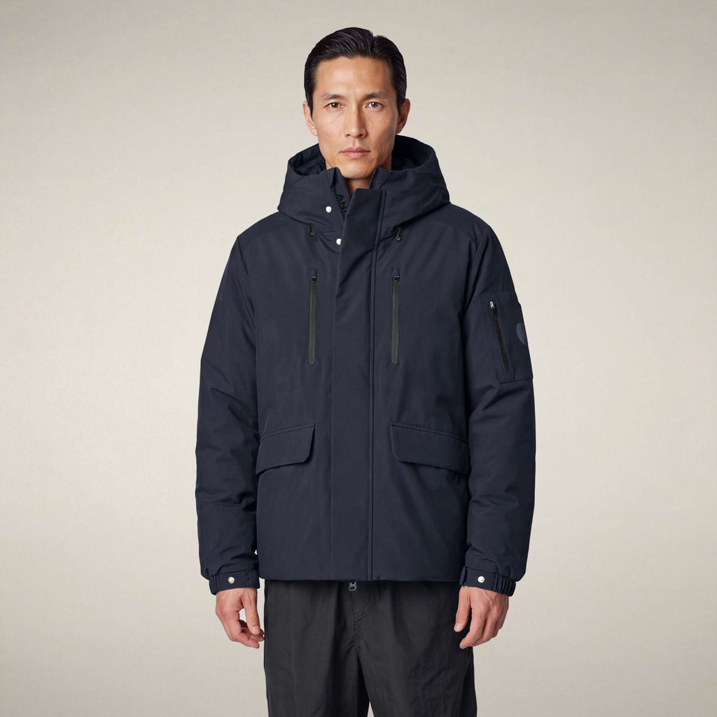Men's Parka Hiram in Blue Black