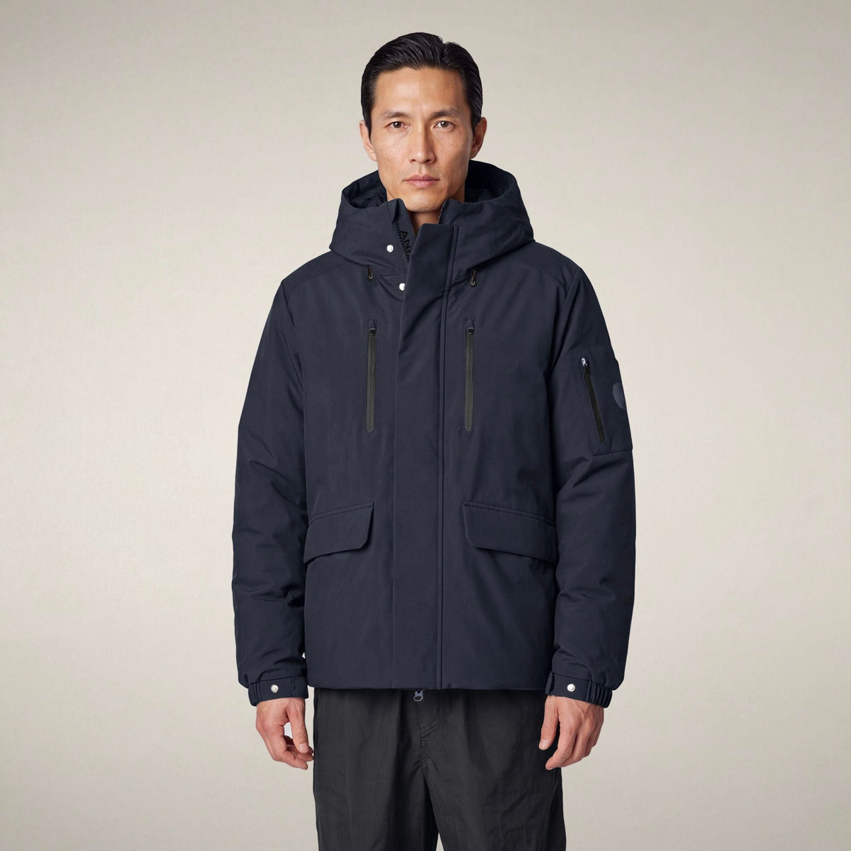 Men's Parka Hiram in Blue Black