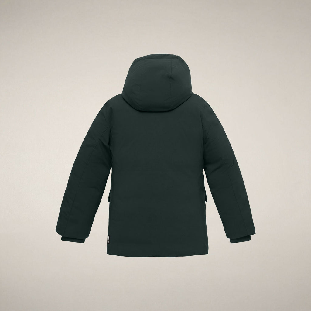 Boys' Parka Mal in Nori Green and Amber Orange