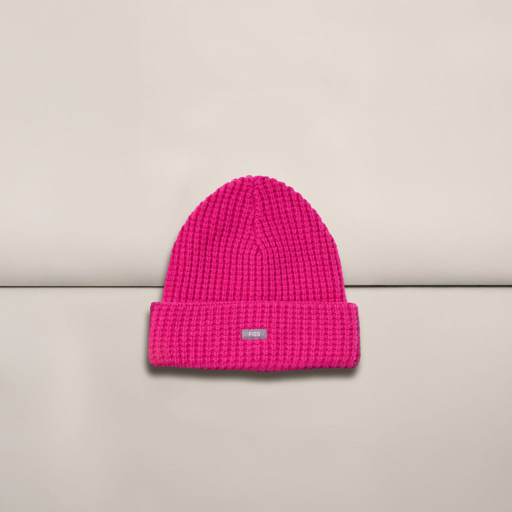 Waffle Beanie - Shocking Pink