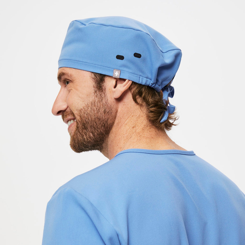 FIGS Scrub Cap With Buttonholes - Ceil Blue