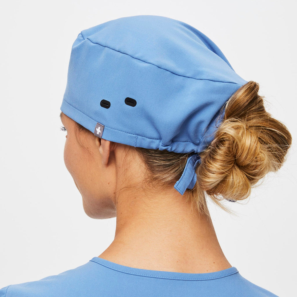 FIGS Scrub Cap With Buttonholes - Ceil Blue