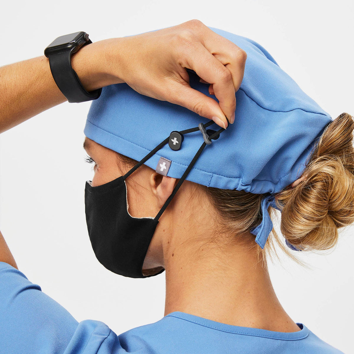 FIGS Scrub Cap With Buttonholes - Ceil Blue