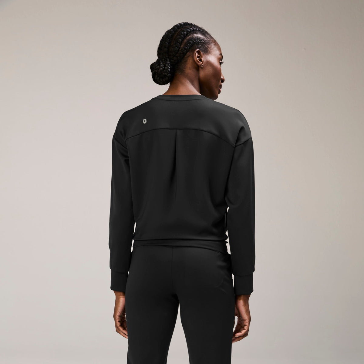 Cornelia Long-Sleeve Scrub Top - Black