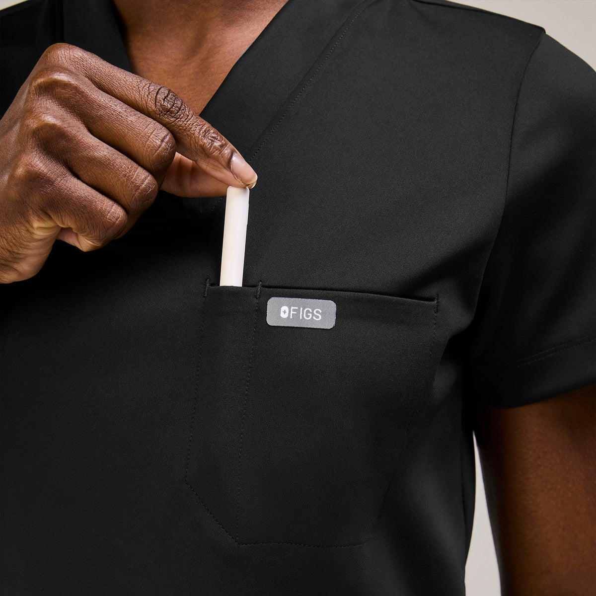 Sona Slim Scrub Top - Black