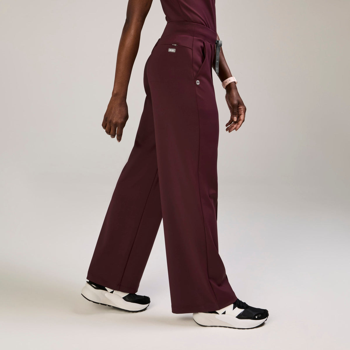 Salina High-Rise Wide-Leg Scrub Pant - Burgundy