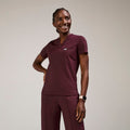 Sona Slim Scrub Top - Burgundy