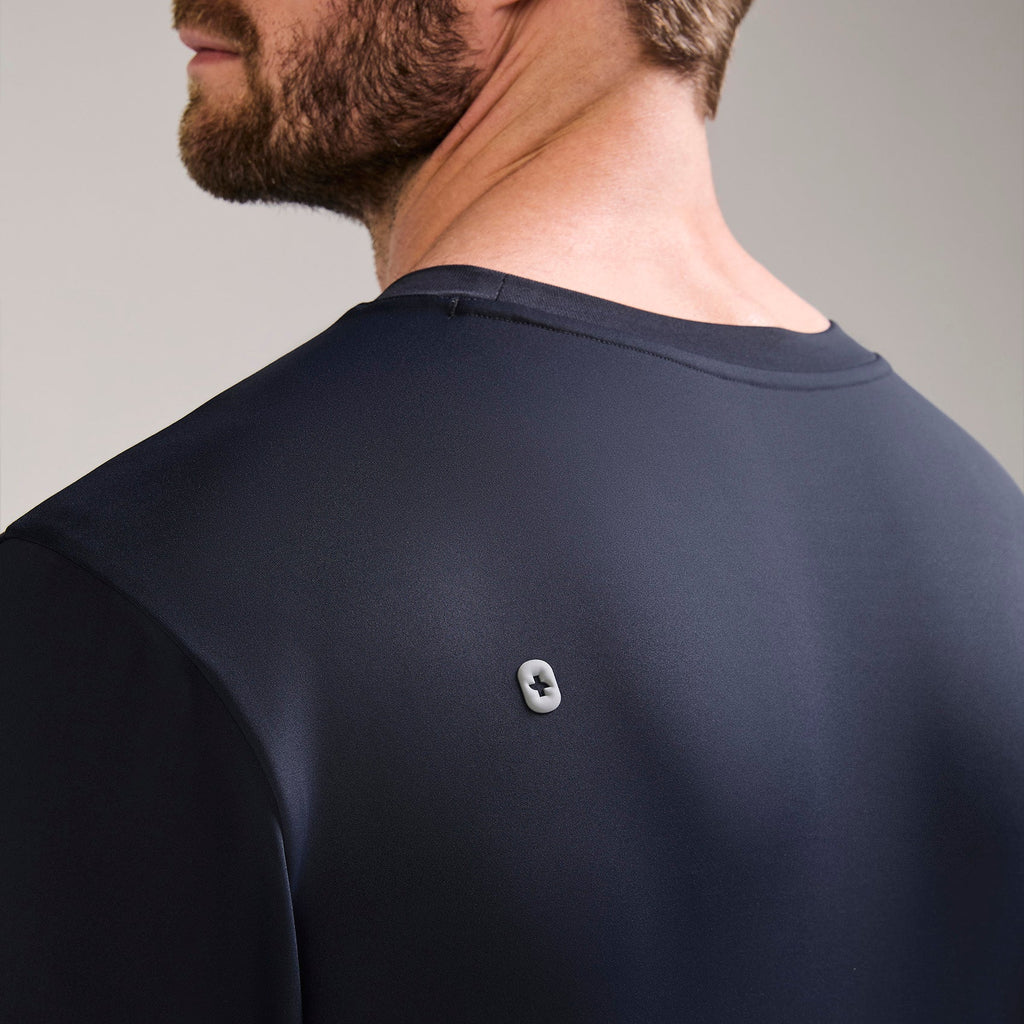 Destin Relaxed Long-Sleeve Scrub Top - Navy