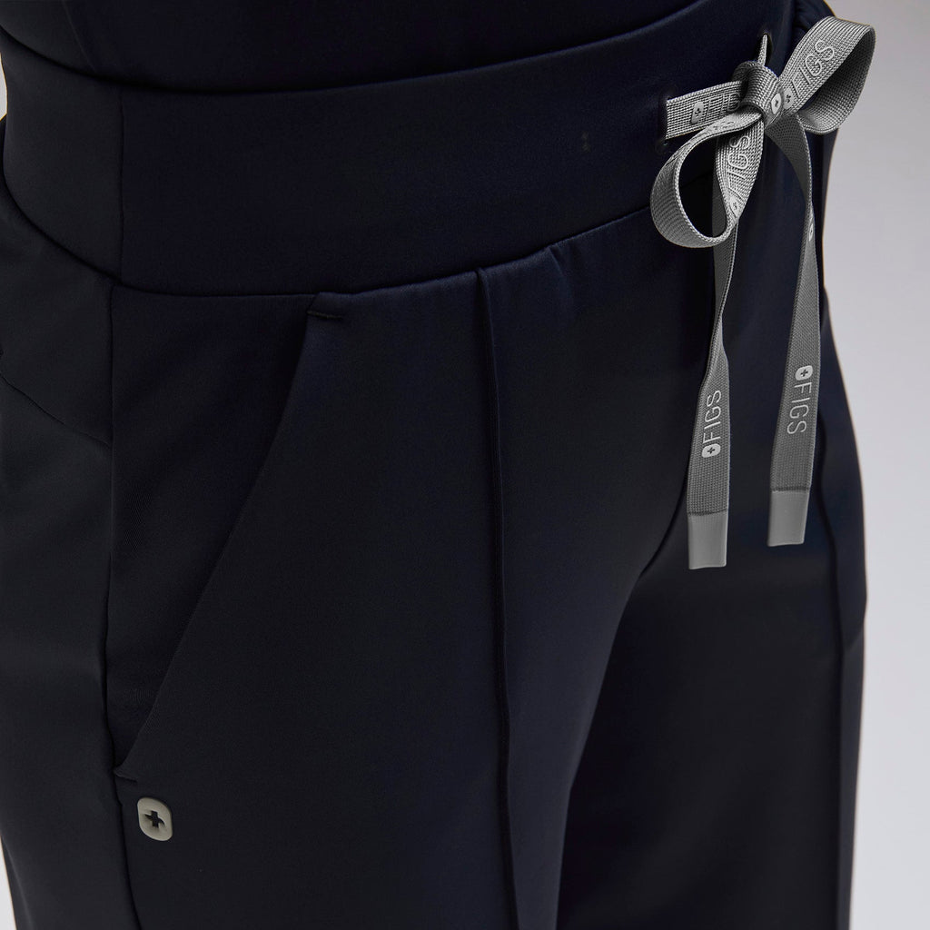 Salina High-Rise Wide-Leg Scrub Pant - Navy