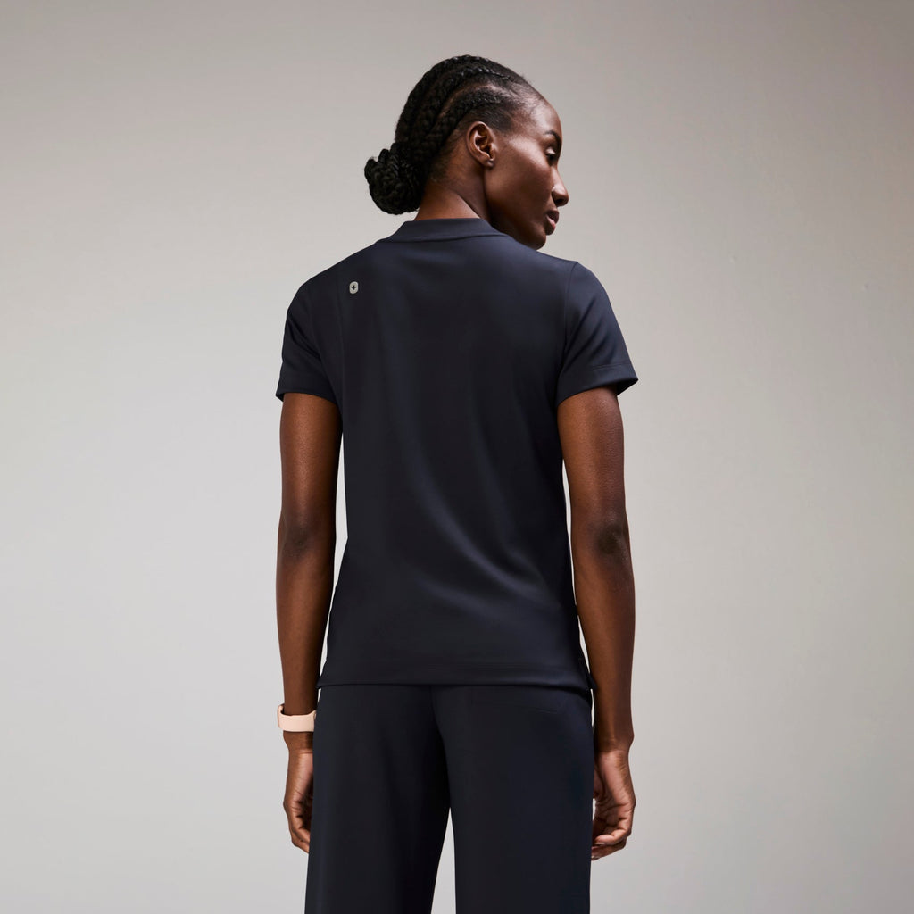 Sona Slim Scrub Top - Navy