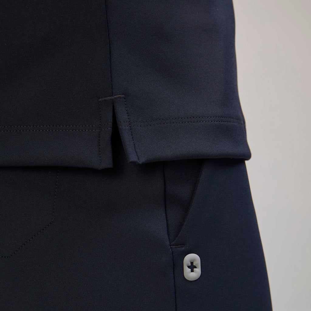 Sona Slim Scrub Top - Navy