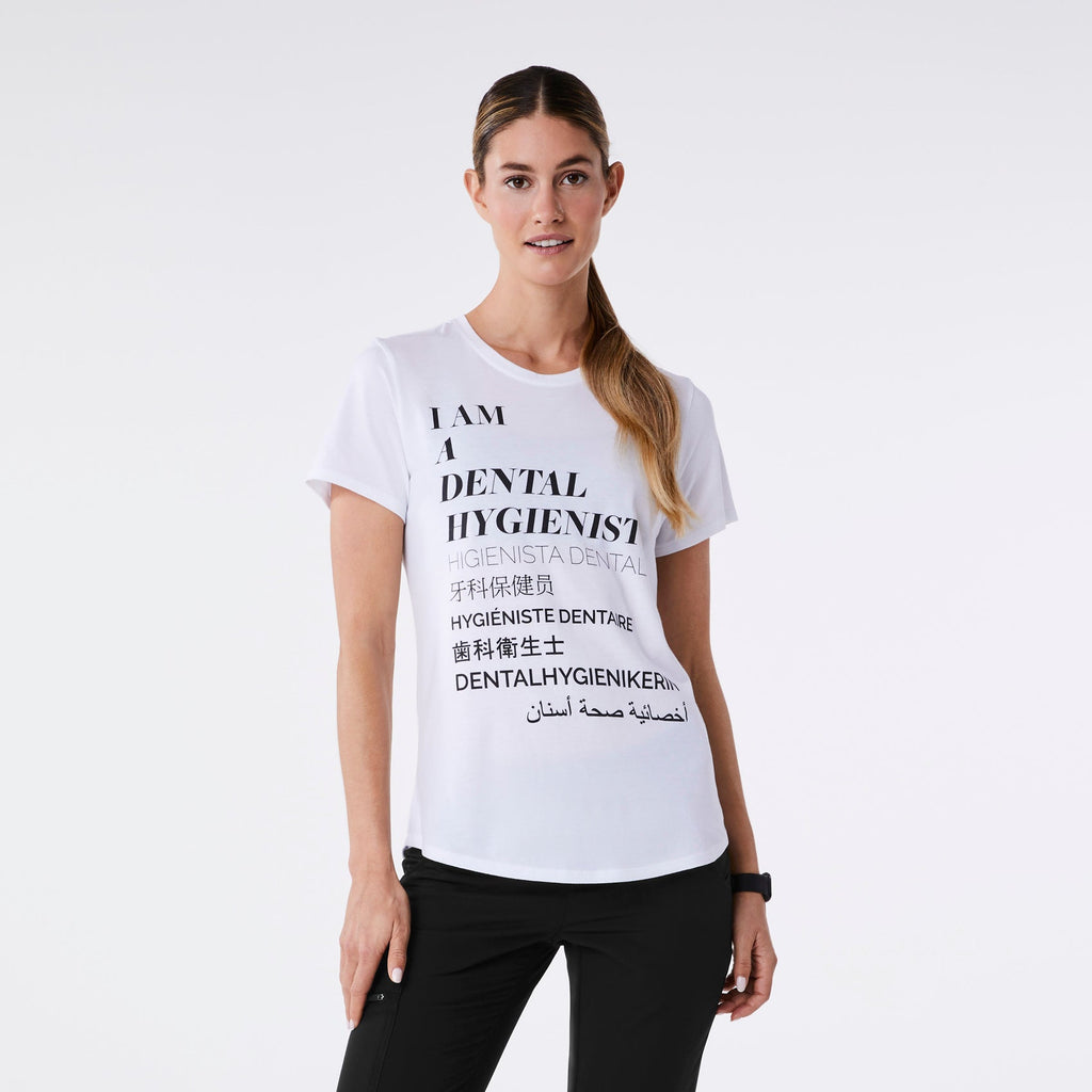 Dental Hygienist Short-Sleeve Underscrub - White