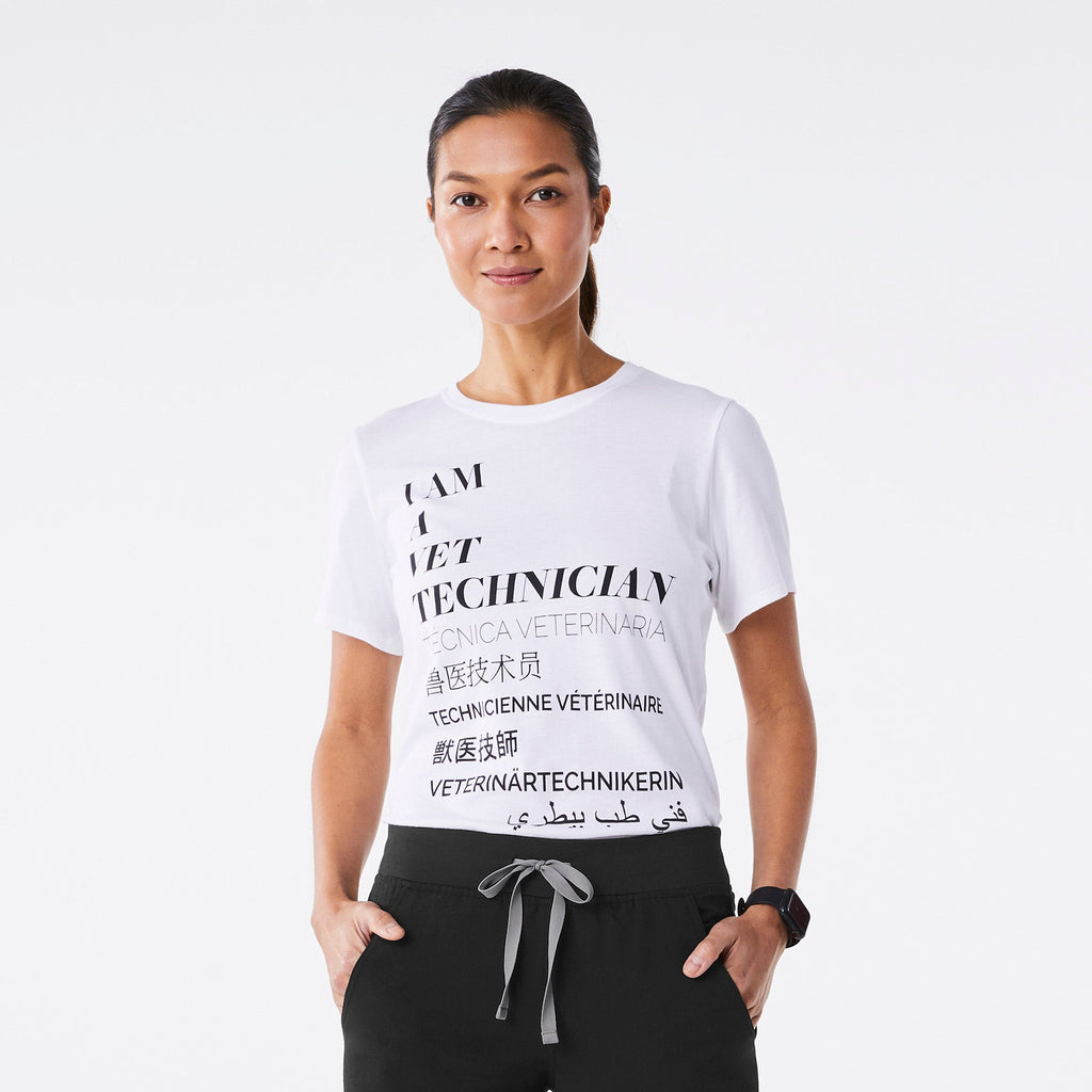 Vet Technician Short-Sleeve Underscrub - White