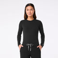 Palmer Ribbed Long-Sleeve Underscrub - Black