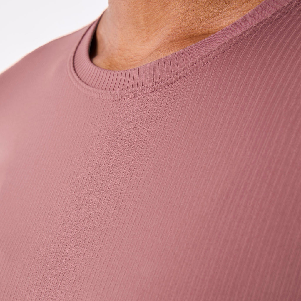Palmer Ribbed Long-Sleeve Underscrub - Mauve