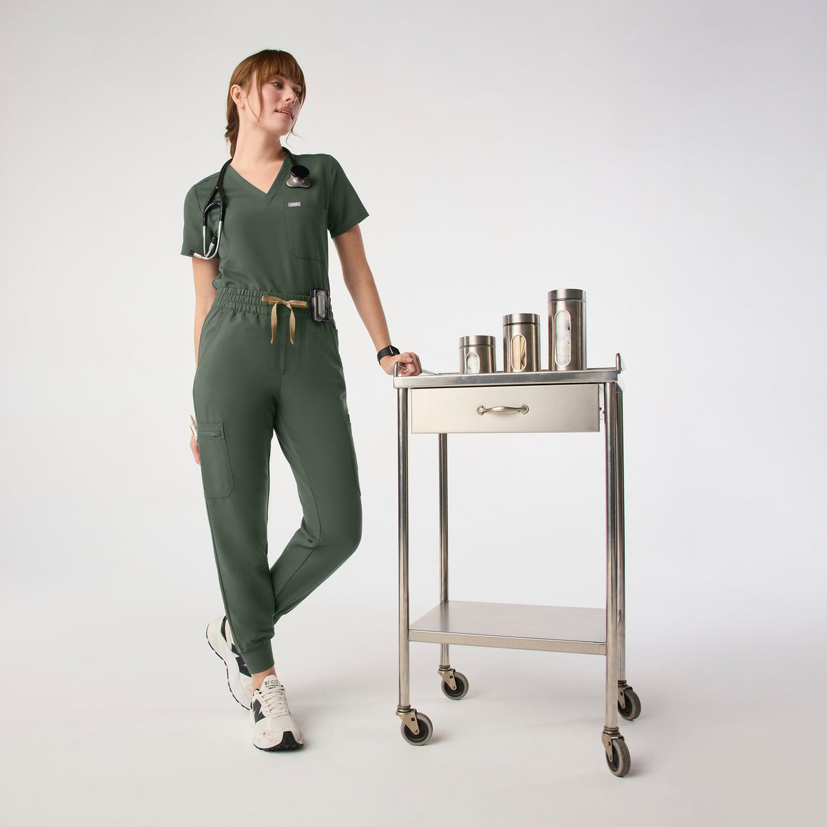 Uman High-Rise Jogger Scrub Pant - Moss