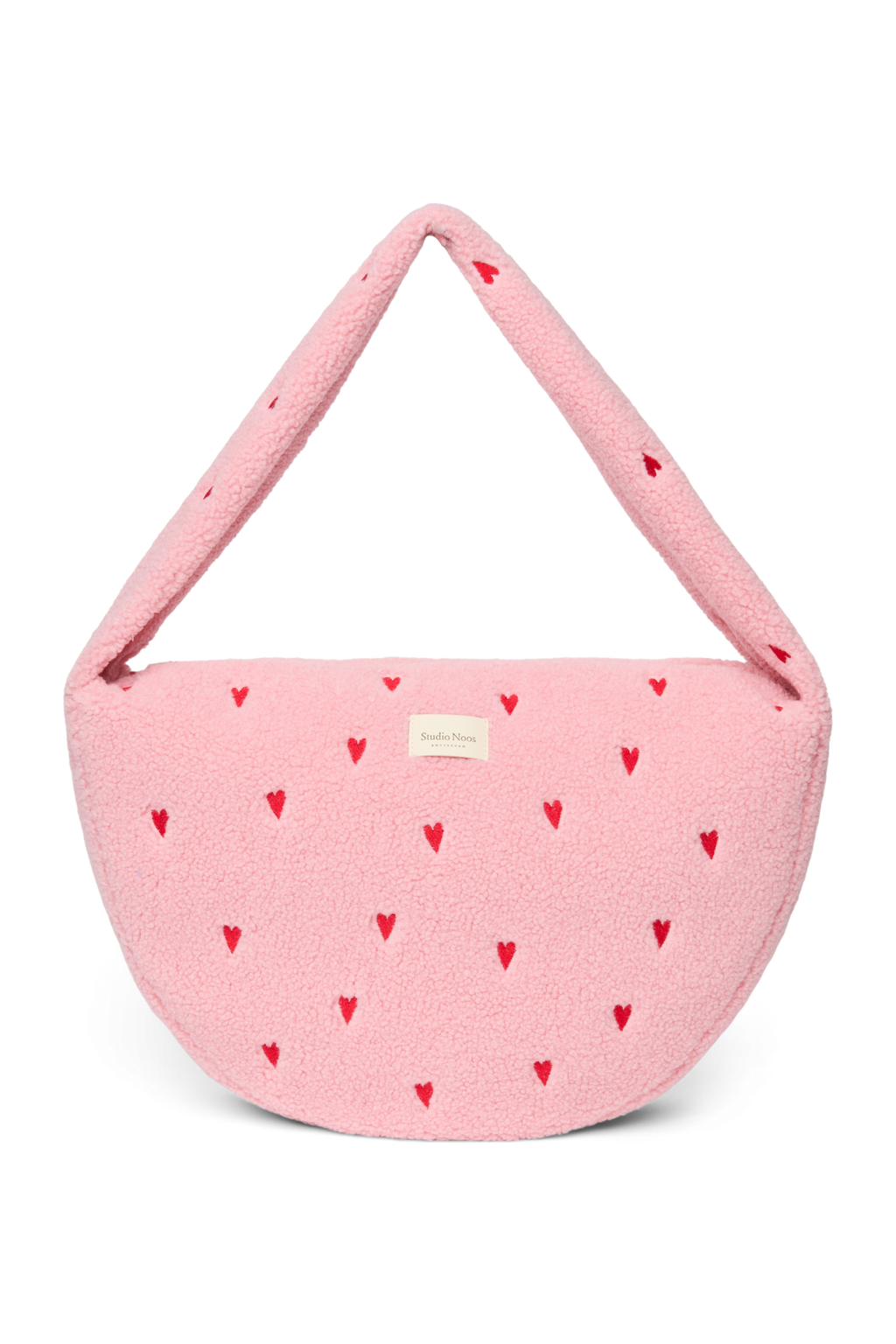 Teddy Crossbody-Tasche | Hellrosa Herzen
