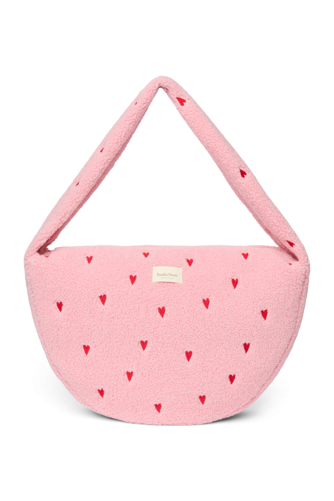 Teddy Crossbody-Tasche | Hellrosa Herzen