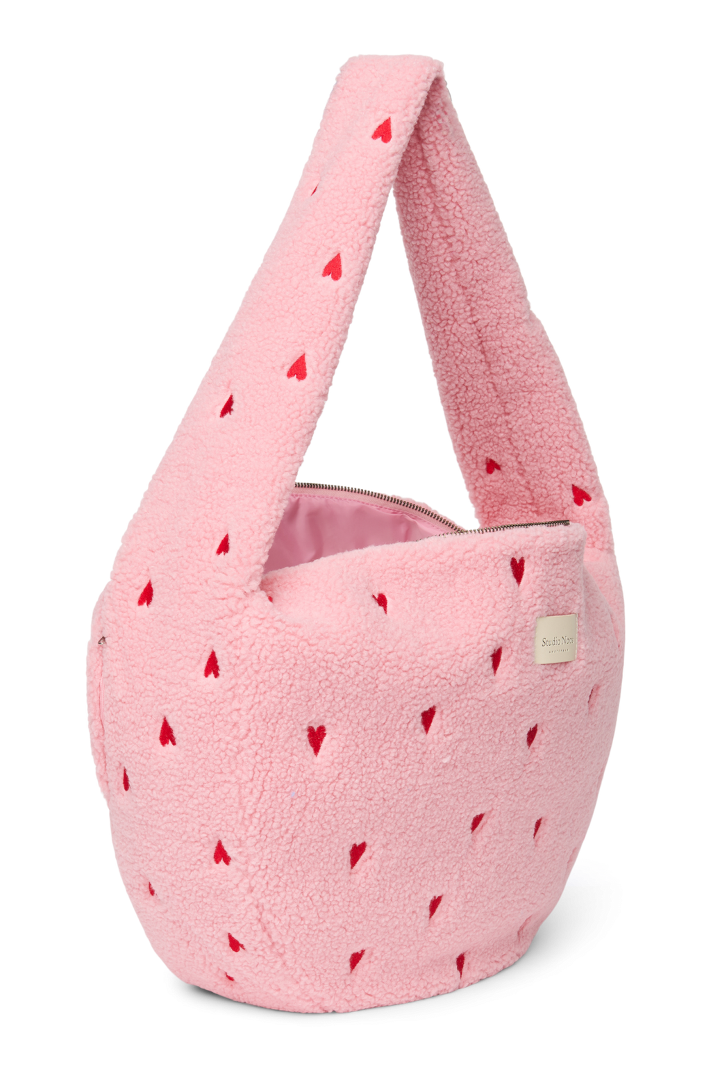 Teddy Crossbody-Tasche | Hellrosa Herzen