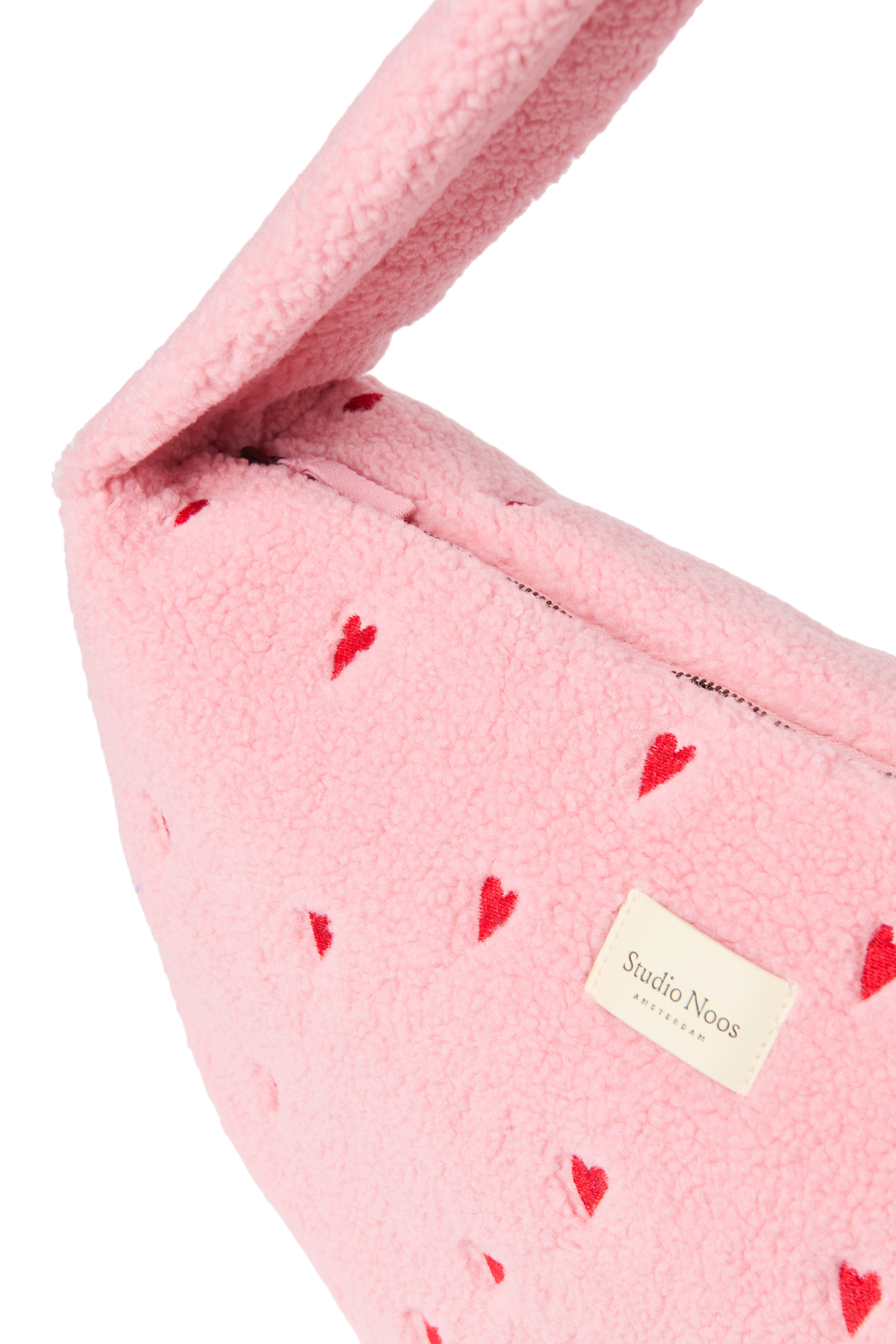 Teddy Crossbody-Tasche | Hellrosa Herzen