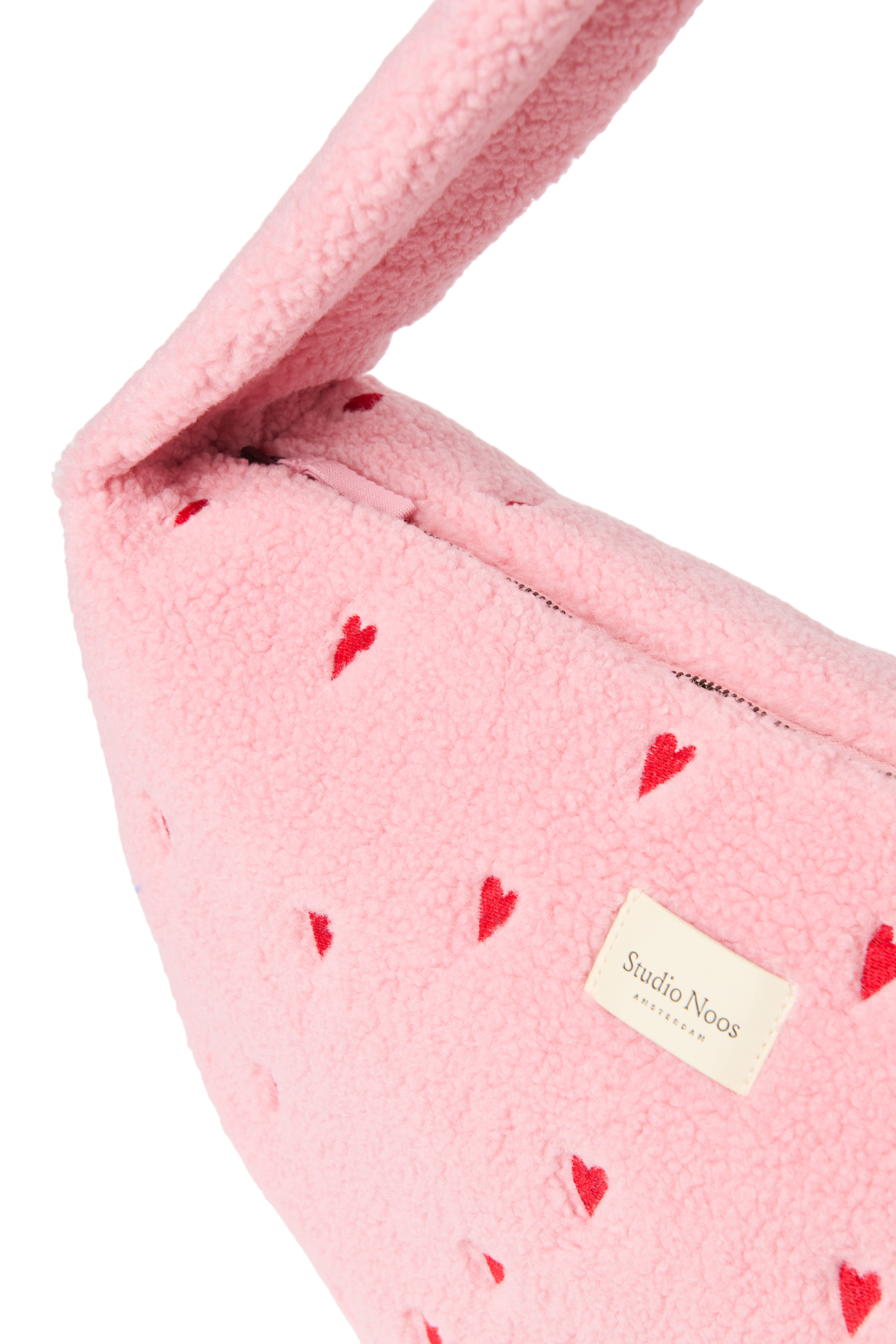 Teddy Crossbody-Tasche | Hellrosa Herzen