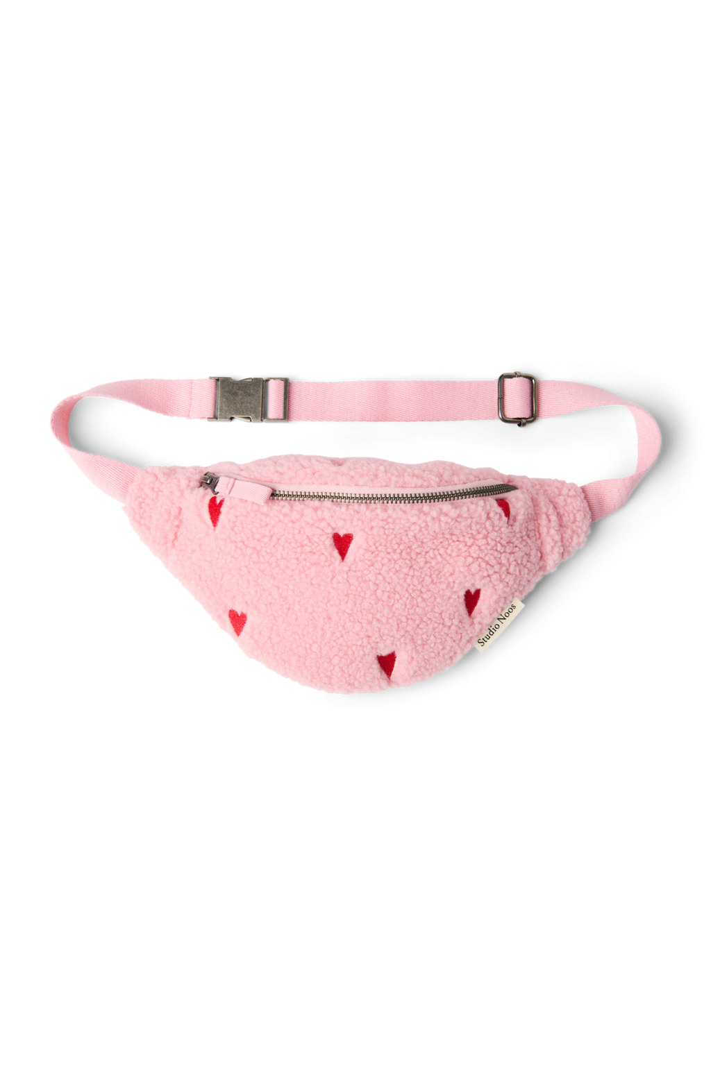 Teddy-Mini-Gürteltasche | Hellrosa Herzen