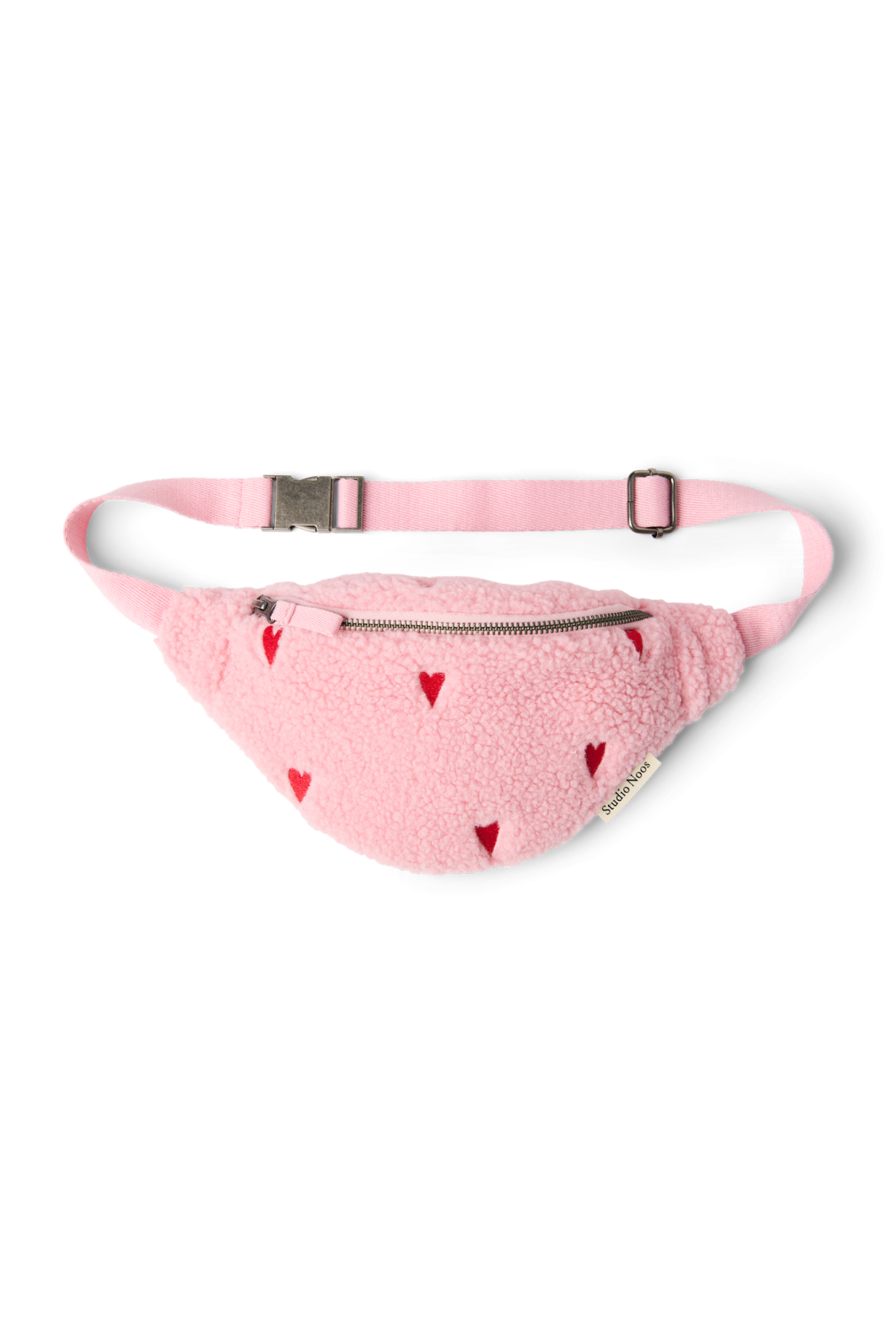 Teddy-Mini-Gürteltasche | Hellrosa Herzen
