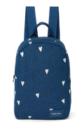 Jeans-Mini-Rucksack | Dunkelblau Weiße Herzen