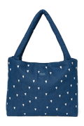 Denim Mom Bag | Dunkelblau Weiße Herzen