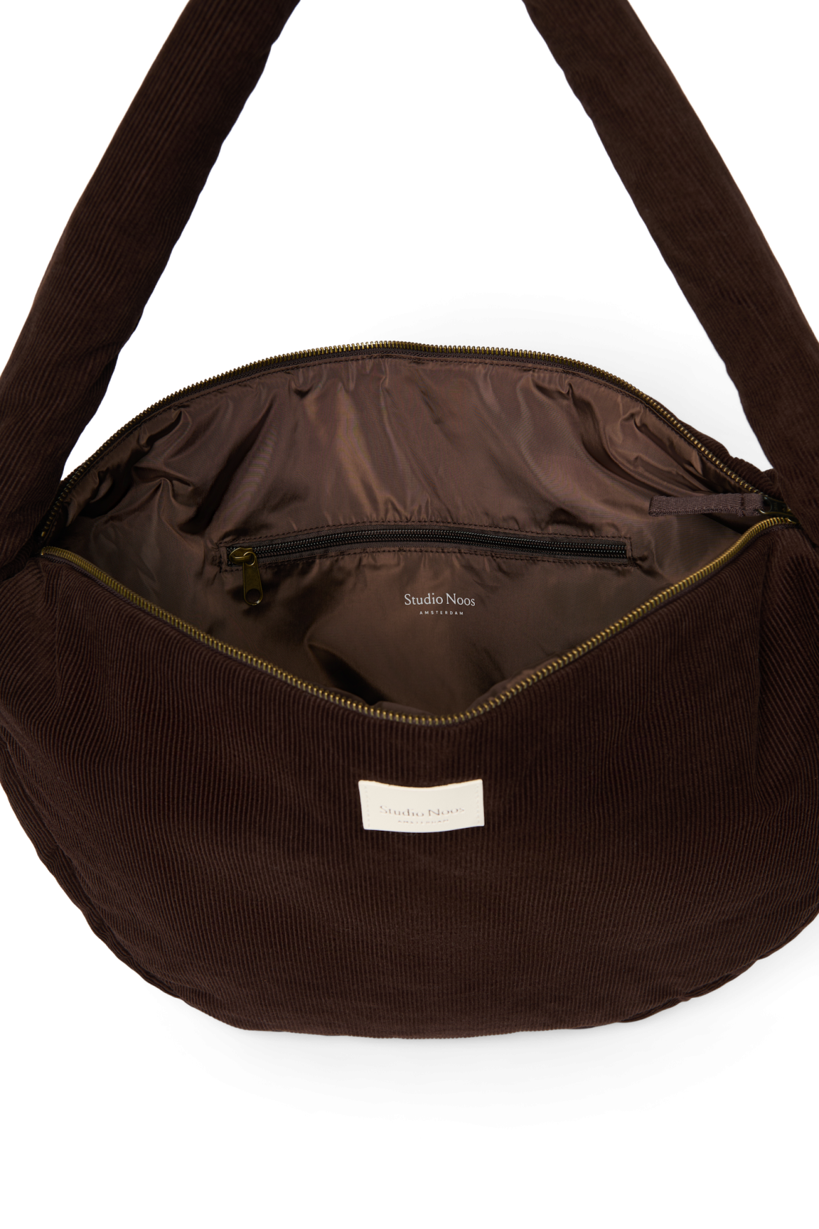 Rib Puffy Crossbodytas | Donkerbruin