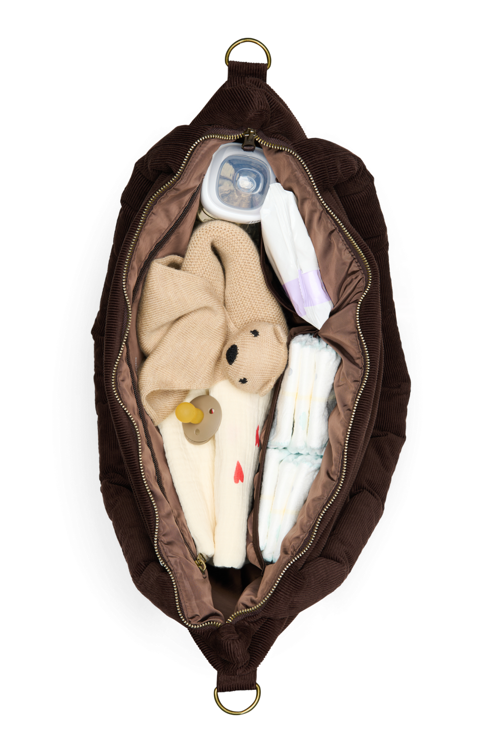 Wickeltasche Rib Puffy | Dunkelbraun