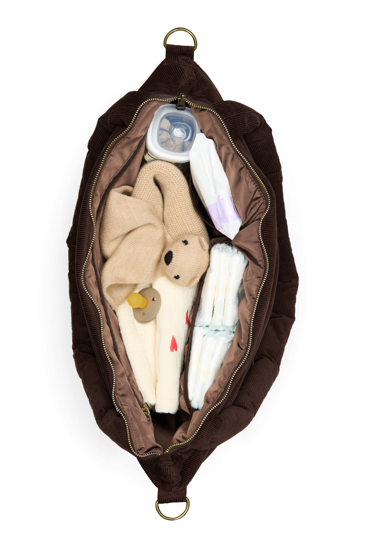Wickeltasche Rib Puffy | Dunkelbraun