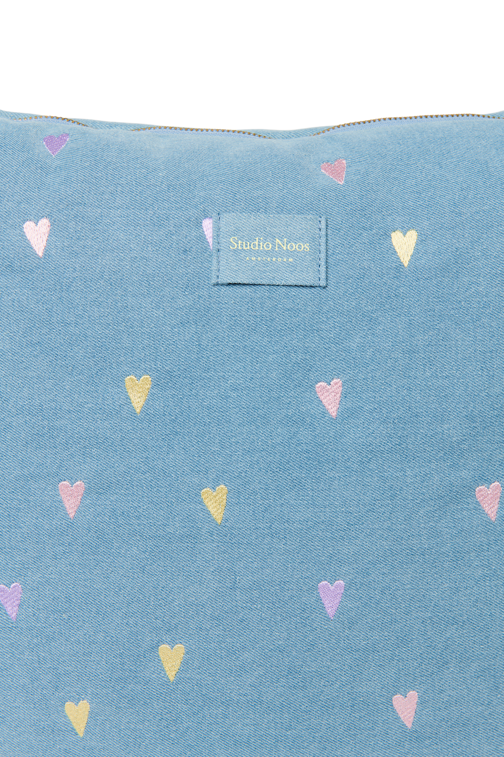 Denim-Wickeltasche | Hellblaue Herzen