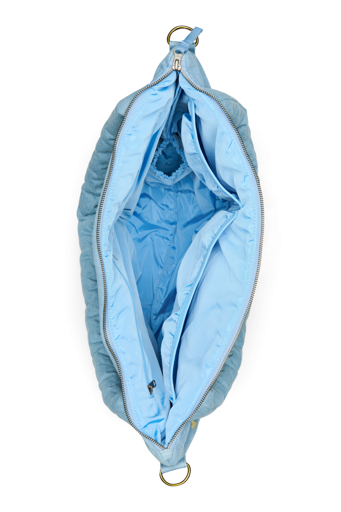 Denim-Wickeltasche | Hellblaue Herzen