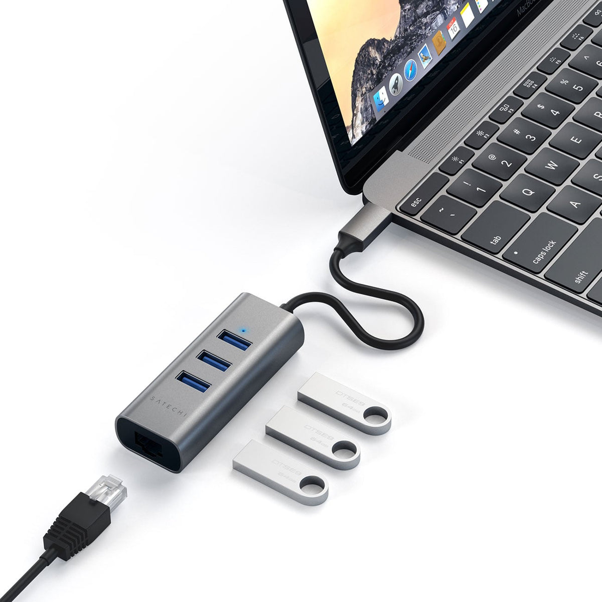 Satechi Space Gray USB-C 2-In-1 USB Hub With Ethernet - ST-TC2N1USB31AM - image 5