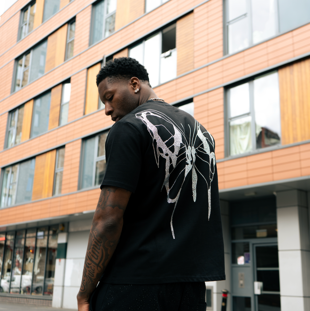 VYBES Rhinestone Butterfly Tee